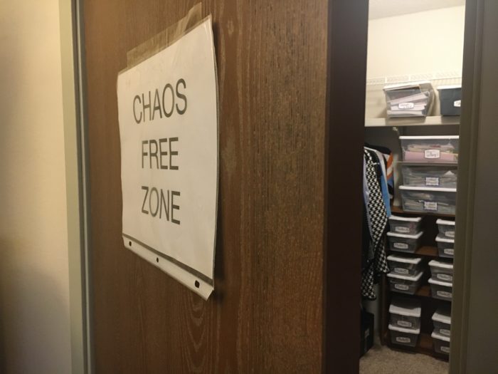 Chaos Free Zone Sign